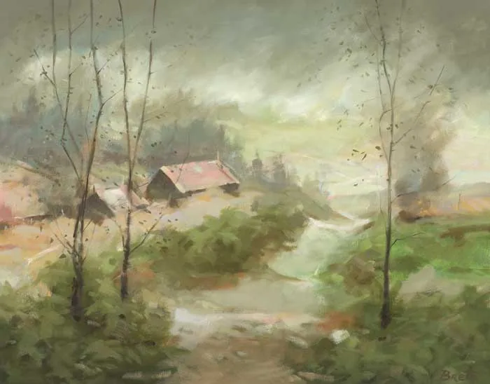 PASSING SHOWER by Michael Brett, oil on canvas, offered Dec 2011