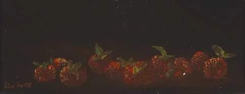 Adam Kos, STILL LIFE WITH STRAWBERRIES, 1996/1997 (A PAIR), oil on canvas board