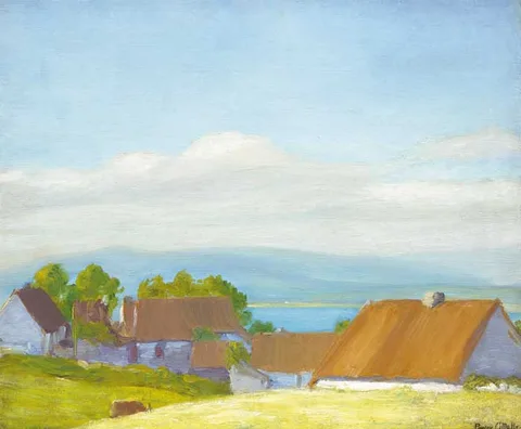 Michael Augustin Power O'Malley, COTTAGES, WEST OF IRELAND, oil on canvas