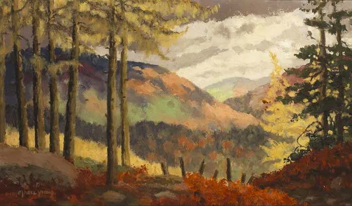 WICKLOW SCENE by Mabel Young, oil on board, offered Nov 2011