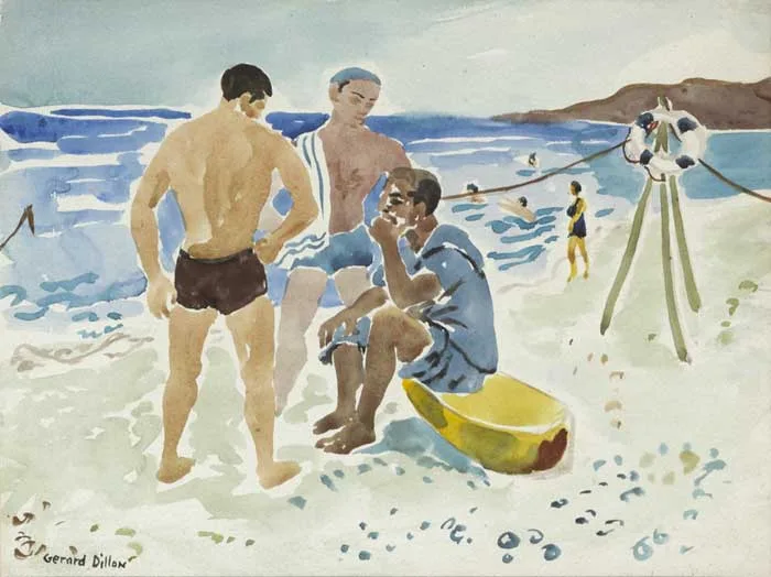 BATHERS by Gerard Dillon, c.1951, watercolour, offered Nov 2011