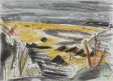 Norah McGuinness, FIGURE ON A BALCONY OVER A BEACH