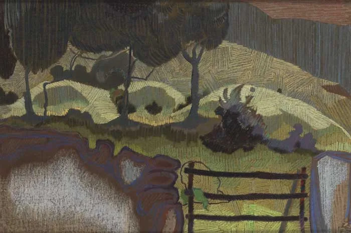 PIPERSTOWN SANDPITS by Patrick Pye, 1973, pastel, sold Nov 2011
