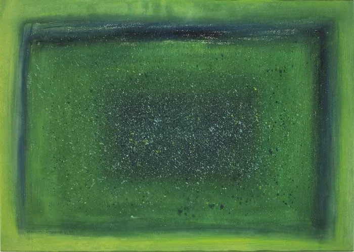 BOGLAND FIELD by Seán McSweeney, 1996, egg tempera on paper, sold Nov 2011