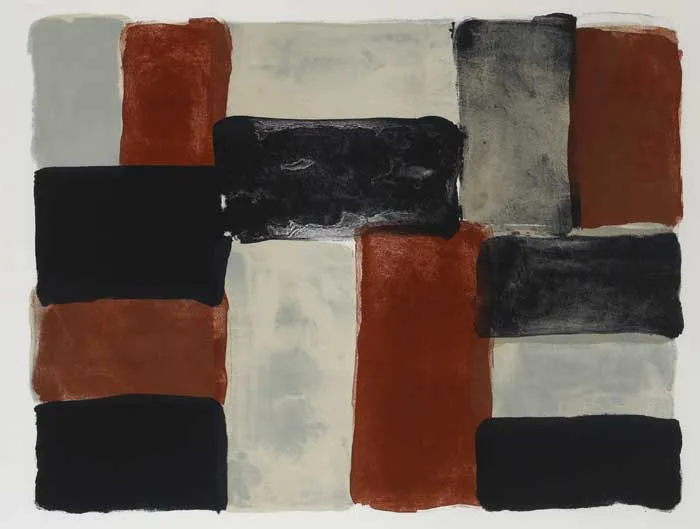 PARIS RED WALL by Sean Scully, 2004, lithograph (no. 9 from an edition of 40), sold Nov 2011