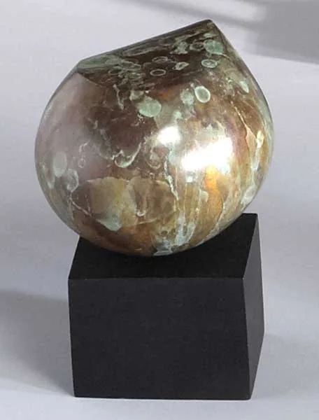 ROSEBUD by Sonja Landweer, bronze with green patina on black wooden base, sold Nov 2011