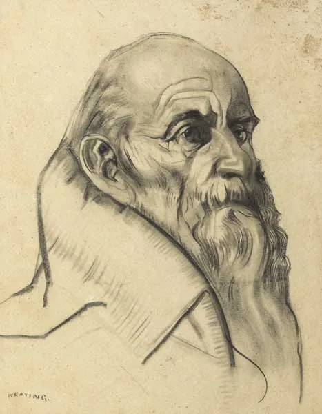SAINT PATRICK by Seán Keating, c.1937, charcoal, sold Nov 2011