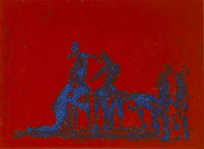 HUNTERS SERIES by Edward Delaney, oil on paper, sold Nov 2011