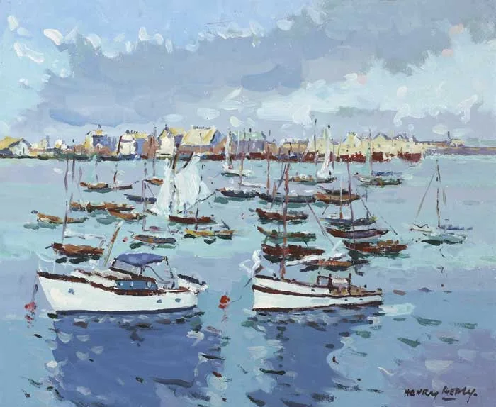 HOWTH HARBOUR by Henry Healy, oil on board, sold Nov 2011