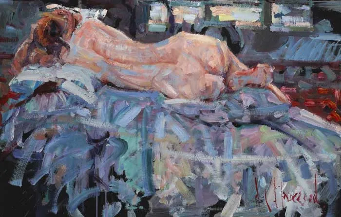 FROSTY DAWN by Arthur K. Maderson, oil on board, sold Nov 2011