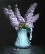 Stuart Morle, DELPHINIUMS IN A GREEN VASE