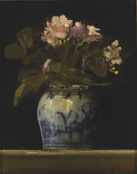 FLOWER STUDY by Martin Mooney, 2008, oil on board, sold Nov 2011