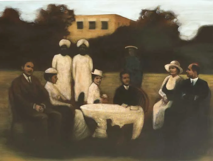 GARDEN PARTY by Brian Smyth, 2002, oil on canvas, sold Nov 2011