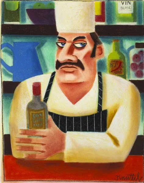 MASTER CHEF by Graham Knuttel, pastel, sold Nov 2011