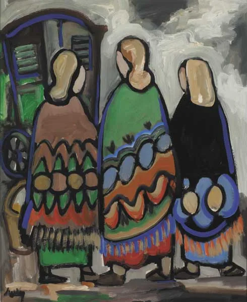 THE CARAVAN by Markey Robinson, c.1989, oil on board, offered Nov 2011