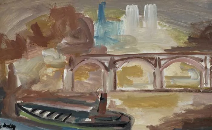 LE CITY by Markey Robinson, gouache on card, offered Nov 2011
