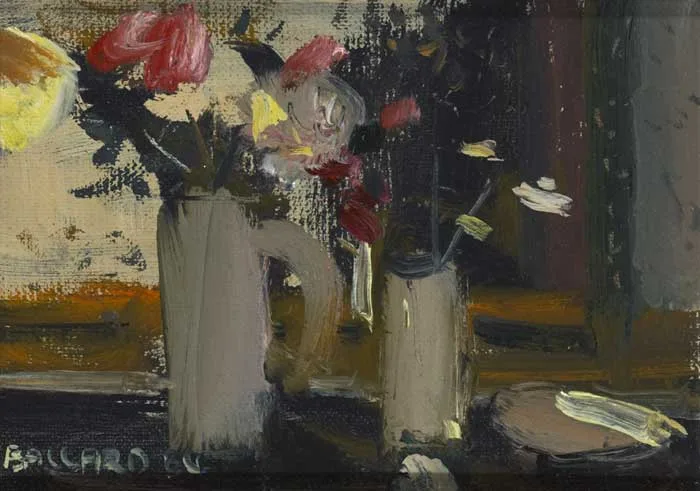 TWO VASES by Brian Ballard, oil on board, sold Nov 2011