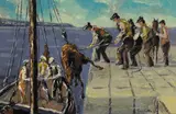 Ivan Sutton, LOADING HORSES AT INIS MAAN PIER, ARAN ISLANDS, COUNTY GALWAY