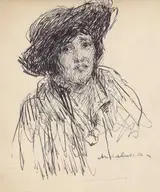 John Butler Yeats, SIDE PROFILE OF A LADY AND LADY WITH HAT [ANDALUSIA]