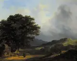 James Arthur O'Connor, RURAL LANDSCAPE WITH A FIGURE ON THE ROADWAY