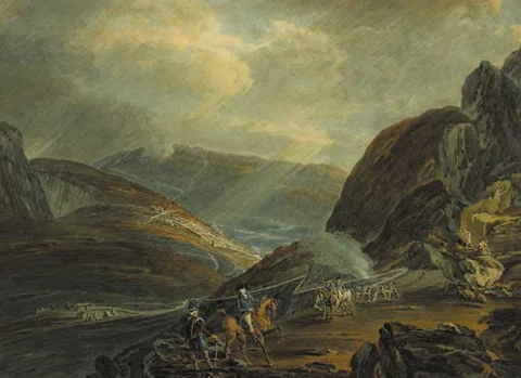 Thomas Sautelle Roberts, MILITARY ROAD, 1802, watercolour