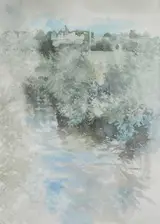 Terence P. Flanagan, CREEVELEA ABBEY FROM THE RIVER BONET DROMAHAIR, COUNTY LEITRIM