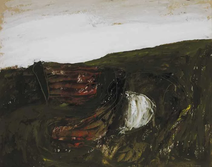 WHITE ROAD TO THE BOG by Seán McSweeney, 1980, oil on board, sold Oct 2011