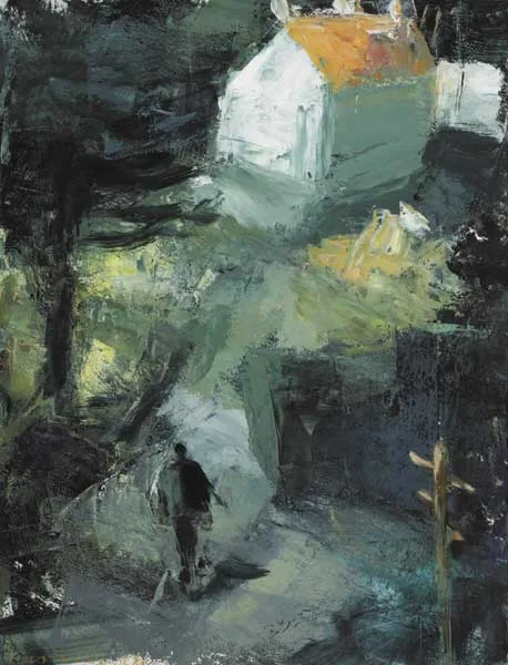LITTLE HOUSE by Donald Teskey, 1996, oil on paper, sold Oct 2011
