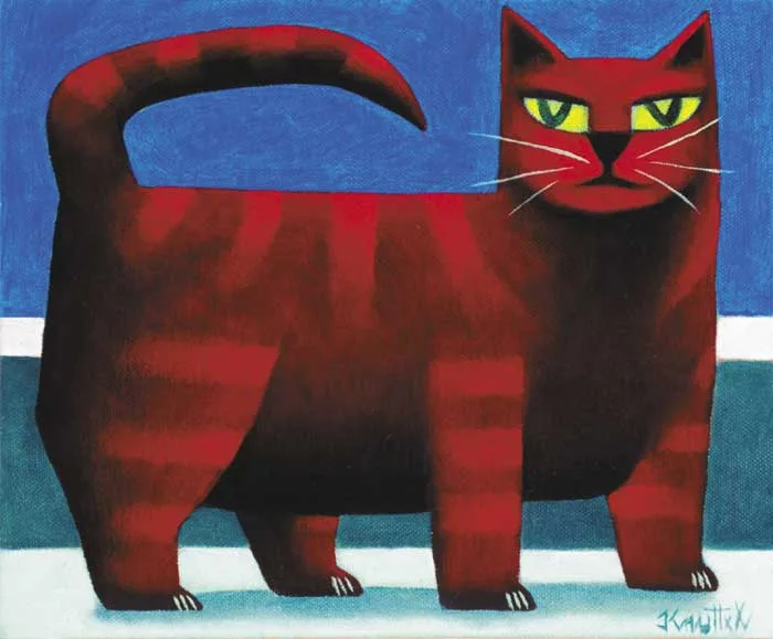 Graham Knuttel, RED CAT, oil on canvas