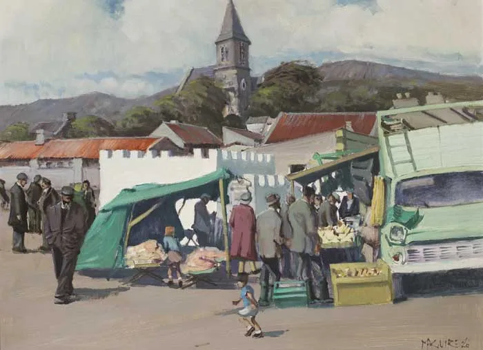 FAIR DAY, CLIFDEN by Cecil Maguire, 1986, oil on board, offered Oct 2011