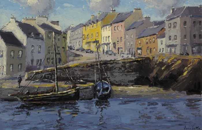 ROUNDSTONE HARBOUR, COUNTY GALWAY by Ivan Sutton, oil on canvas board, sold Oct 2011