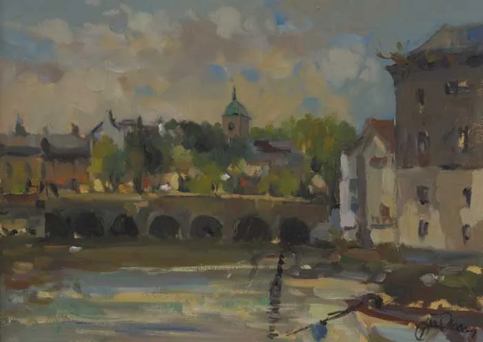 WICKLOW BRIDGE by Liam Treacy, 1993, oil on canvas, sold Oct 2011
