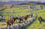 James S. Brohan, FARMER AND CHILD HERDING CATTLE, CONNEMARA