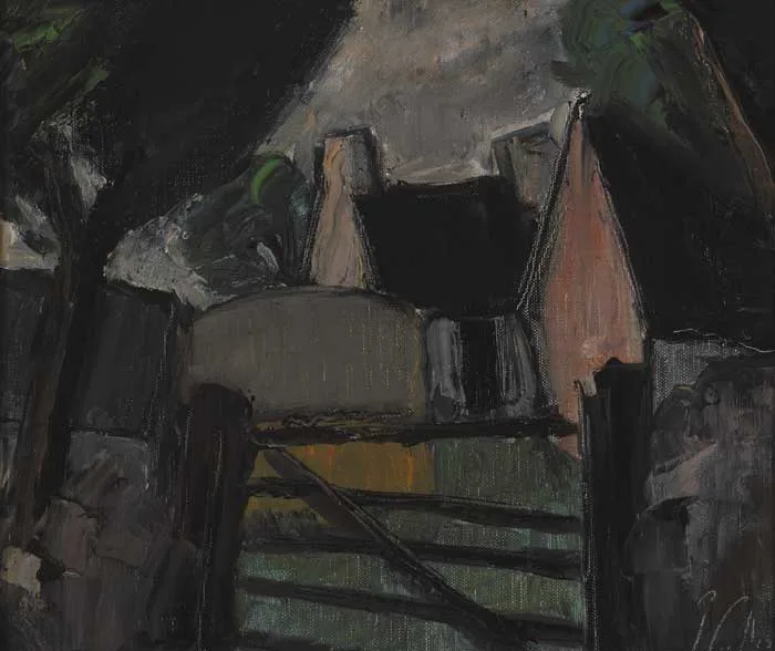 Peter Collis, FARMYARD, oil on canvas