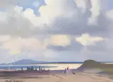 John Skelton, FIGURES AND DOG ON A BEACH