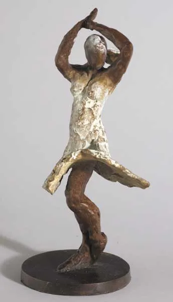 SINGLE DANCER by Selma McCormack, 2009, bronze on a circular bronze base, offered Oct 2011