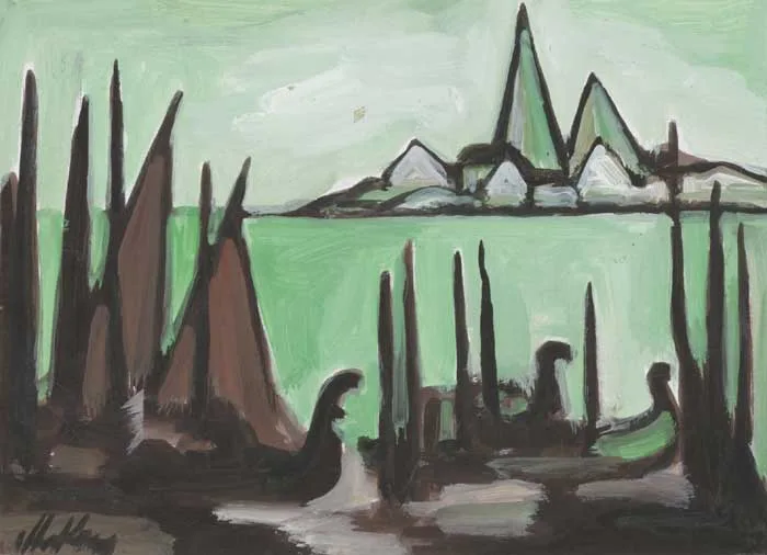 VENICE by Markey Robinson, gouache on card, offered Oct 2011