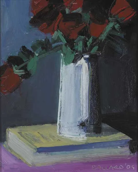 ROSES ON BOOK by Brian Ballard, 2009, oil on canvas, offered Oct 2011