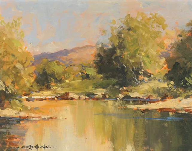 REFLECTIONS, LOUGH INAGH by George K. Gillespie, oil on board, sold May 2011