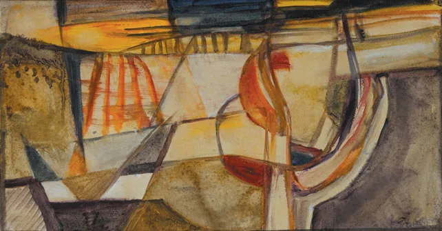 BATHING POOL and WINTER SUNSET (A PAIR) by Olive Henry, watercolour with gouache, sold May 2011