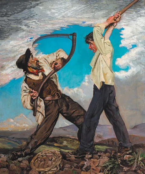 Seán Keating, ILLUSTRATION FOR THE PLAYBOY OF THE WESTERN WORLD - FRONTISPIECE, oil on canvas