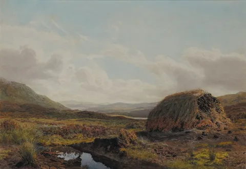 BOG SCENE by Henry Albert Hartland, 1874, watercolour, offered May 2011