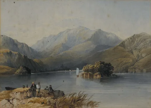 John Berney Ladbrooke, MACGILLICUDDY REEKS, UPPER LAKE, KILLARNEY, 1866, watercolour