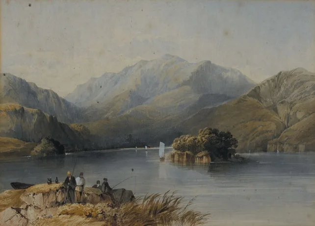 John Berney Ladbrooke, MACGILLICUDDY REEKS, UPPER LAKE, KILLARNEY, 1866, watercolour