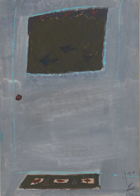 ABSTRACT by Tony O'Malley, 1974, gouache with pastel on card, sold May 2011
