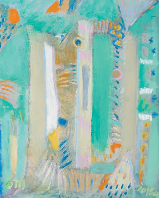 REVERIE by Tony O'Malley, 1984, oil with collage on paper, sold May 2011