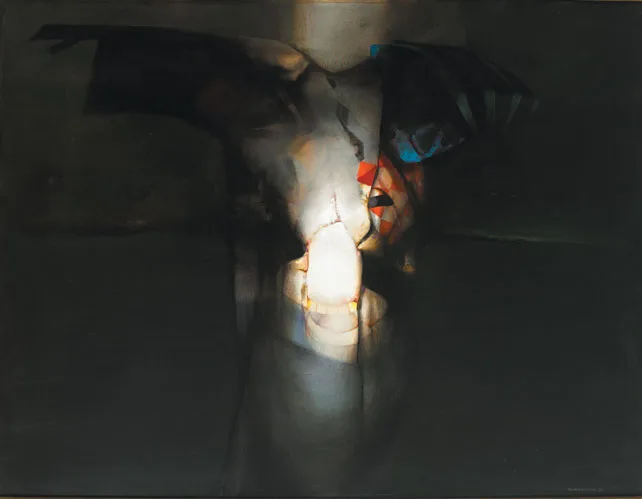 SCARECROW by John Shinnors, 1980, oil on canvas laid on board, sold May 2011