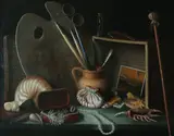 Stuart Morle, STILL LIFE WITH PEARLS AND EXOTIC OBJECTS