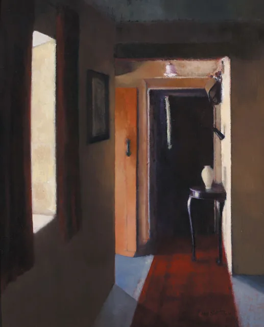 INTERIOR FALCONER'S COTTAGE, COUNTY WICKLOW by Rose Stapleton, oil on canvasboard, sold May 2011