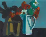 Brian Ballard, STILL LIFE WITH IRON AND JUG OF FLOWERS